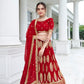 Anaita Red Georgette Lehenga Choli With Sequence & Thread Work