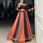 Lorenvalley Fashion Multicolor Pure Rayon Embossed Design Lace Touch Up Lehenga Choli | Swadesiicart
