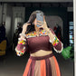 Lorenvalley Fashion Multicolor Pure Rayon Embossed Design Lace Touch Up Lehenga Choli | Swadesiicart