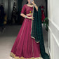 Lorenvalley Ranipink Pure Rayon Embossed Design With Gotta Patti Lace Touch Up Lehenga Choli with Dupatta | Swadesiicart
