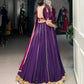 Lorenvalley Purple Pure Rayon Embossed Design With Gotta Patti Lace Touch Up Lehenga Choli with Dupatta | Swadesiicart