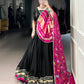 Lorenvalley Fashion Black Silk Georgette Lace Touch Up Lehenga Choli with Dupatta | Swadesiicart