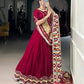 Lorenvalley Fashion Maroon Silk Georgette Lace Touch Up Lehenga Choli with Dupatta | Swadesiicart