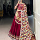 Lorenvalley Fashion Maroon Silk Georgette Lace Touch Up Lehenga Choli with Dupatta | Swadesiicart