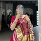 Lorenvalley Fashion Maroon Silk Georgette Lace Touch Up Lehenga Choli with Dupatta | Swadesiicart