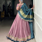 Lorenvalley Fashion Onion Pink Silk Georgette Lace Touch Up Lehenga Choli with Dupatta | Swadesiicart