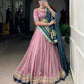Lorenvalley Fashion Onion Pink Silk Georgette Lace Touch Up Lehenga Choli with Dupatta | Swadesiicart