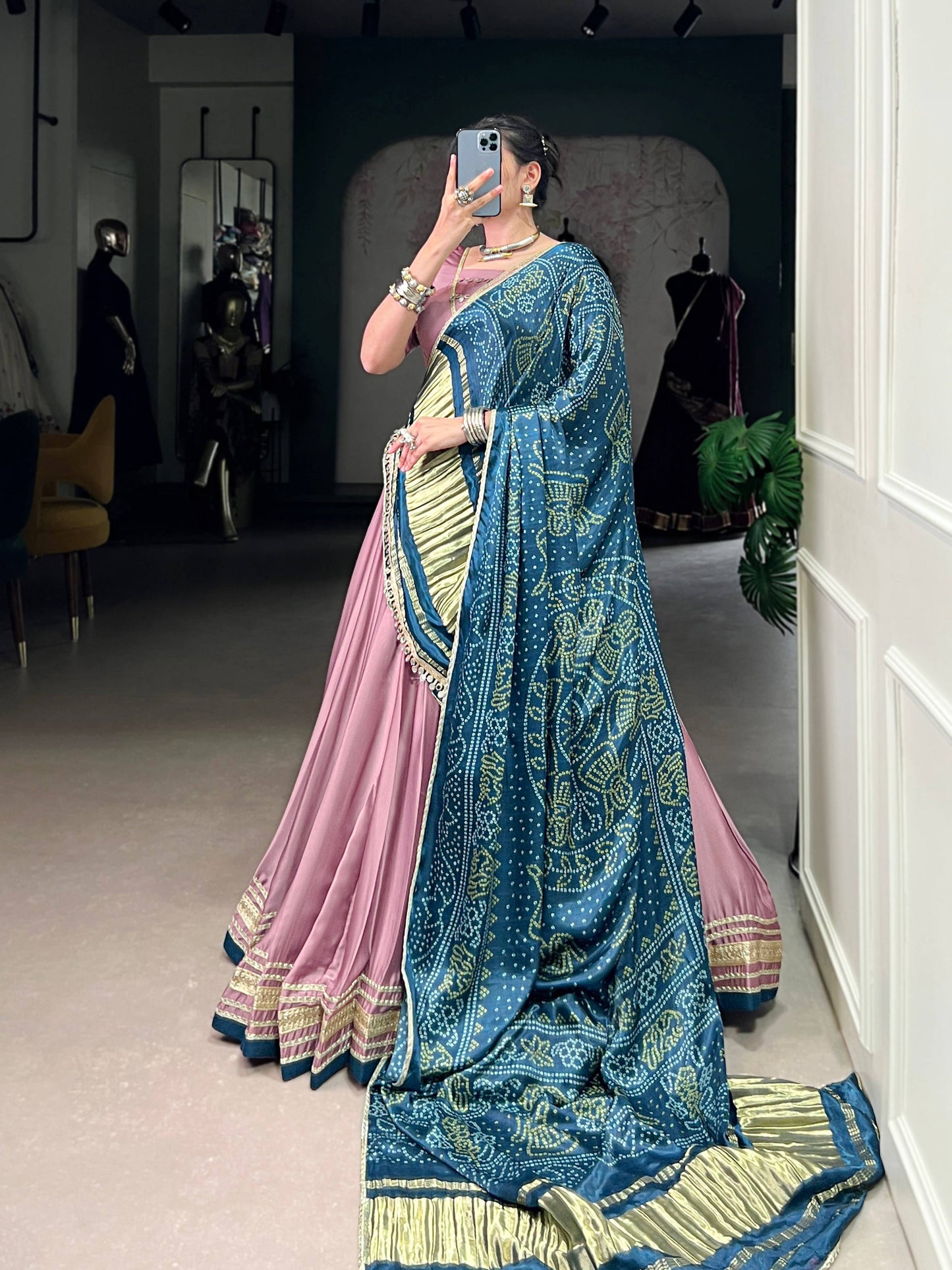 Lorenvalley Fashion Onion Pink Silk Georgette Lace Touch Up Lehenga Choli with Dupatta | Swadesiicart