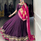 Lorenvalley Fashion Purple Silk Georgette Lace Touch Up Lehenga Choli with Dupatta - Swadesiicart