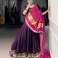 Lorenvalley Fashion Purple Silk Georgette Lace Touch Up Lehenga Choli with Dupatta - Swadesiicart
