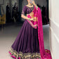 Lorenvalley Fashion Purple Silk Georgette Lace Touch Up Lehenga Choli with Dupatta - Swadesiicart