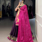 Lorenvalley Fashion Purple Silk Georgette Lace Touch Up Lehenga Choli with Dupatta - Swadesiicart