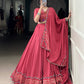 Lorenvalley Fashion Darkpink Pure Rayon Original Mirror Gamthi Work With Gotta Patti Lace Touch Up Lehenga Choli with Dupatta | Swadesiicart