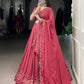 Lorenvalley Fashion Darkpink Pure Rayon Original Mirror Gamthi Work With Gotta Patti Lace Touch Up Lehenga Choli with Dupatta | Swadesiicart