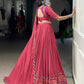 Lorenvalley Fashion Darkpink Pure Rayon Original Mirror Gamthi Work With Gotta Patti Lace Touch Up Lehenga Choli with Dupatta | Swadesiicart