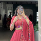 Lorenvalley Fashion Darkpink Pure Rayon Original Mirror Gamthi Work With Gotta Patti Lace Touch Up Lehenga Choli with Dupatta | Swadesiicart