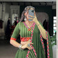Lorenvalley Fashion Mahendi Pure Rayon Original Mirror Gamthi Work With Gotta Patti Lace Touch Up Lehenga Choli with Dupatta | Swadesiicart