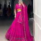 Lorenvalley Fashion Pink Pure Rayon Original Mirror Gamthi Work With Gotta Patti Lace Touch Up Lehenga Choli with Dupatta | Swadesiicart