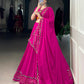 Lorenvalley Fashion Pink Pure Rayon Original Mirror Gamthi Work With Gotta Patti Lace Touch Up Lehenga Choli with Dupatta | Swadesiicart
