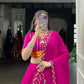 Lorenvalley Fashion Pink Pure Rayon Original Mirror Gamthi Work With Gotta Patti Lace Touch Up Lehenga Choli with Dupatta | Swadesiicart