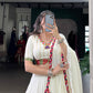 Lorenvalley Fashion White Pure Rayon Original Mirror Gamthi Work With Gotta Patti Lace Touch Up Lehenga Choli with Dupatta | Swadesiicart