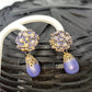 Terracotta Flower Stud With Waterdrop Earrings