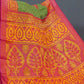 Leaf Green Colour With Baby Pink Blouse Cotton Brasso Saree By Gayathri Reddy Designer Studio | Swadesiicart