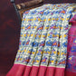 Shades of Cream Colour And Pink Blouse Patola Design Semi Chanderi Saree By Gayathri Reddy Designer Studio | Swadesiicart