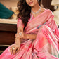 Anaita Pink Designer Digital Printed Soft Silk Saree With Blouse