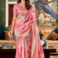 Anaita Pink Designer Digital Printed Soft Silk Saree With Blouse