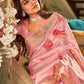 Anaita Light Pink Designer Digital Printed Soft Silk Saree With Blouse