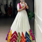 Lorenvalley Fashion White Rayon Multi Colour Patch With Lace Touch Up Lehenga Choli with Koti - Swadesiicart