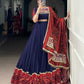 Lorenvalley Fashion Navyblue Pure Rayon Bandhej Print and Foil Work with Lace Touch Up Lehenga Choli with Dupatta | Swadesiicart