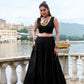 Lorenvalley Fashion Black Pure Rayon Plain Frill Lehenga Choli with Koti - Swadesiicart