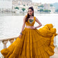 Lorenvalley Fashion Mustard Pure Rayon Plain Frill Lehenga Choli with Koti | Swadesiicart