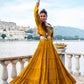 Lorenvalley Fashion Mustard Pure Rayon Plain Frill Lehenga Choli with Koti | Swadesiicart