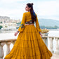 Lorenvalley Fashion Mustard Pure Rayon Plain Frill Lehenga Choli with Koti | Swadesiicart