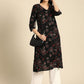 Anouk Women Floral Printed V Neck A-Line Kurta With Lace Detailing - Swadesiicart