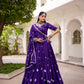 Lorenvalley Fashion Purple Pure Chanderi Bandhej Print With Lace Touch Up Lehenga Choli with Dupatta - Swadesiicart