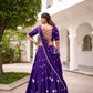 Lorenvalley Fashion Purple Pure Chanderi Bandhej Print With Lace Touch Up Lehenga Choli with Dupatta - Swadesiicart