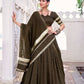 Lorenvalley Fashion Mahendi Pure Chanderi Zari Weaving Work With Embossed Design Lace Touch Up Lehenga Choli with Dupatta - Swadesiicart
