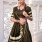 Lorenvalley Fashion Mahendi Pure Chanderi Zari Weaving Work With Embossed Design Lace Touch Up Lehenga Choli with Dupatta - Swadesiicart