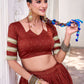 Lorenvalley Fashion Rosegold Pure Chanderi Zari Weaving Work With Embossed Design Lace Touch Up Lehenga Choli with Dupatta - Swadesiicart