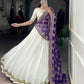 Lorenvalley Fashion White Pure Rayon Lace Touch Up Lehenga Choli with Dupatta - Swadesiicart