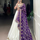 Lorenvalley Fashion White Pure Rayon Lace Touch Up Lehenga Choli with Dupatta - Swadesiicart