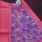 Shades of Cream Colour And Pink Blouse Patola Design Semi Chanderi Saree By Gayathri Reddy Designer Studio | Swadesiicart