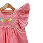 ArthLife Peach Floral Embroidered Dress