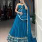 Lorenvalley Fashion Teal Pure Rayon Lace Touch Up Lehenga Choli with Dupatta | Swadesiicart