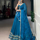 Lorenvalley Fashion Teal Pure Rayon Lace Touch Up Lehenga Choli with Dupatta | Swadesiicart