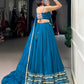 Lorenvalley Fashion Teal Pure Rayon Lace Touch Up Lehenga Choli with Dupatta | Swadesiicart